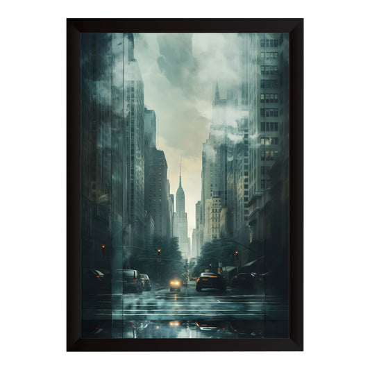 New York City Rainy Street Wall Art | Urban Cityscape Photography