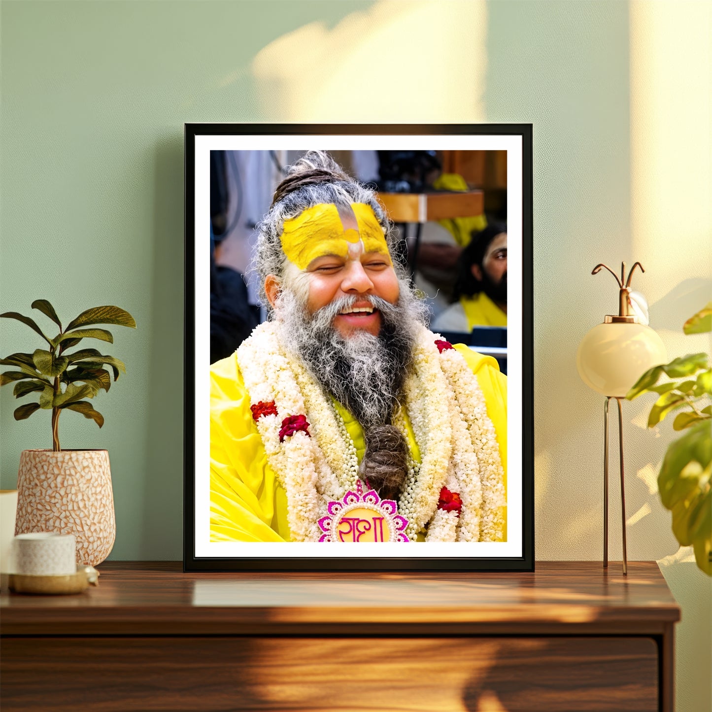 Premanand Ji Maharaj Wall Art | Shri Hit Premanand Govind Sharan Ji Maharaj | Vrindavan Spiritual Guru HD Print | Hindu Devotional Framed Wall Decor