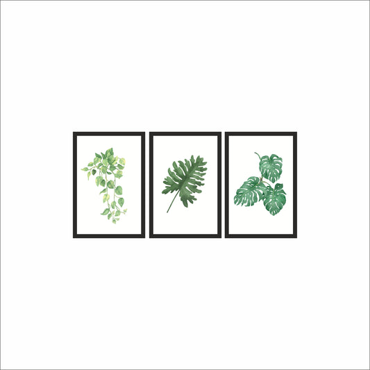 Tropical Green Leaf Wall Frame Set – Nature’s Refreshing Touch 🌿✨