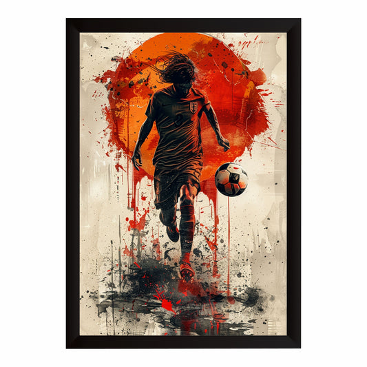 Football Player Wall Art | Dynamic Soccer Sports Artwork
