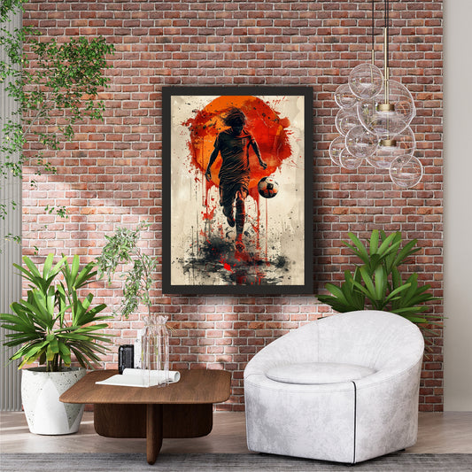 Football Player Wall Art | Dynamic Soccer Sports Artwork