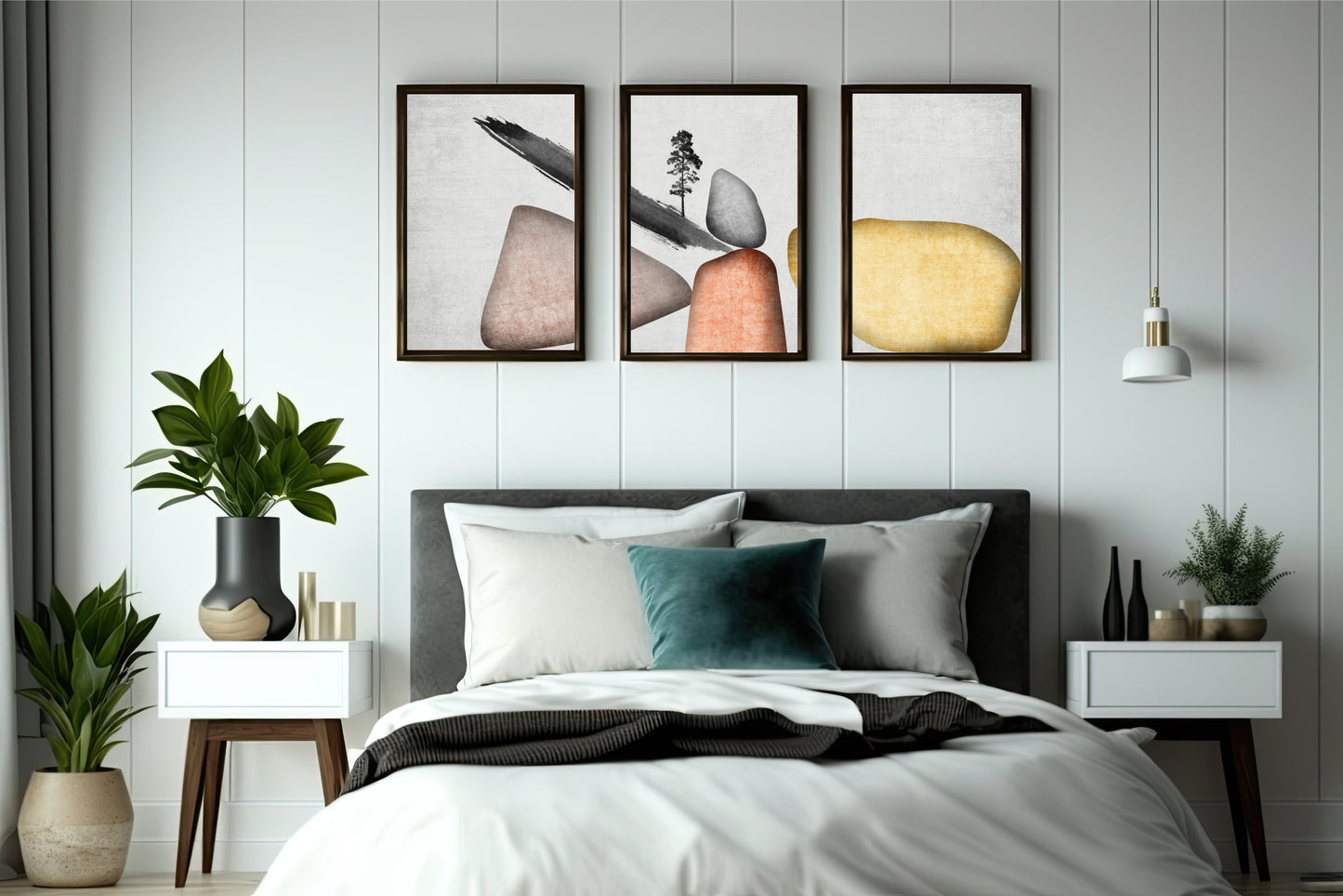 Zen Balance Abstract Wall Frame Set – Modern Tranquility in Art 🪶✨