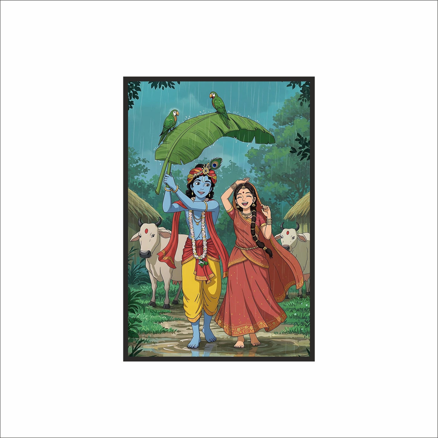 Radha–Krishna Wall Art Photo Frame – The Divine Dance of Love & Joy