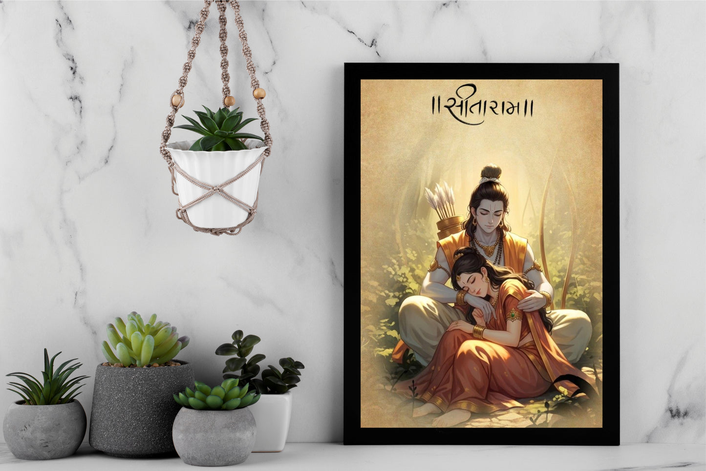 Shri Ram & Sita Wall Art Photo Frame – Eternal Love, Trust & Divine Harmony