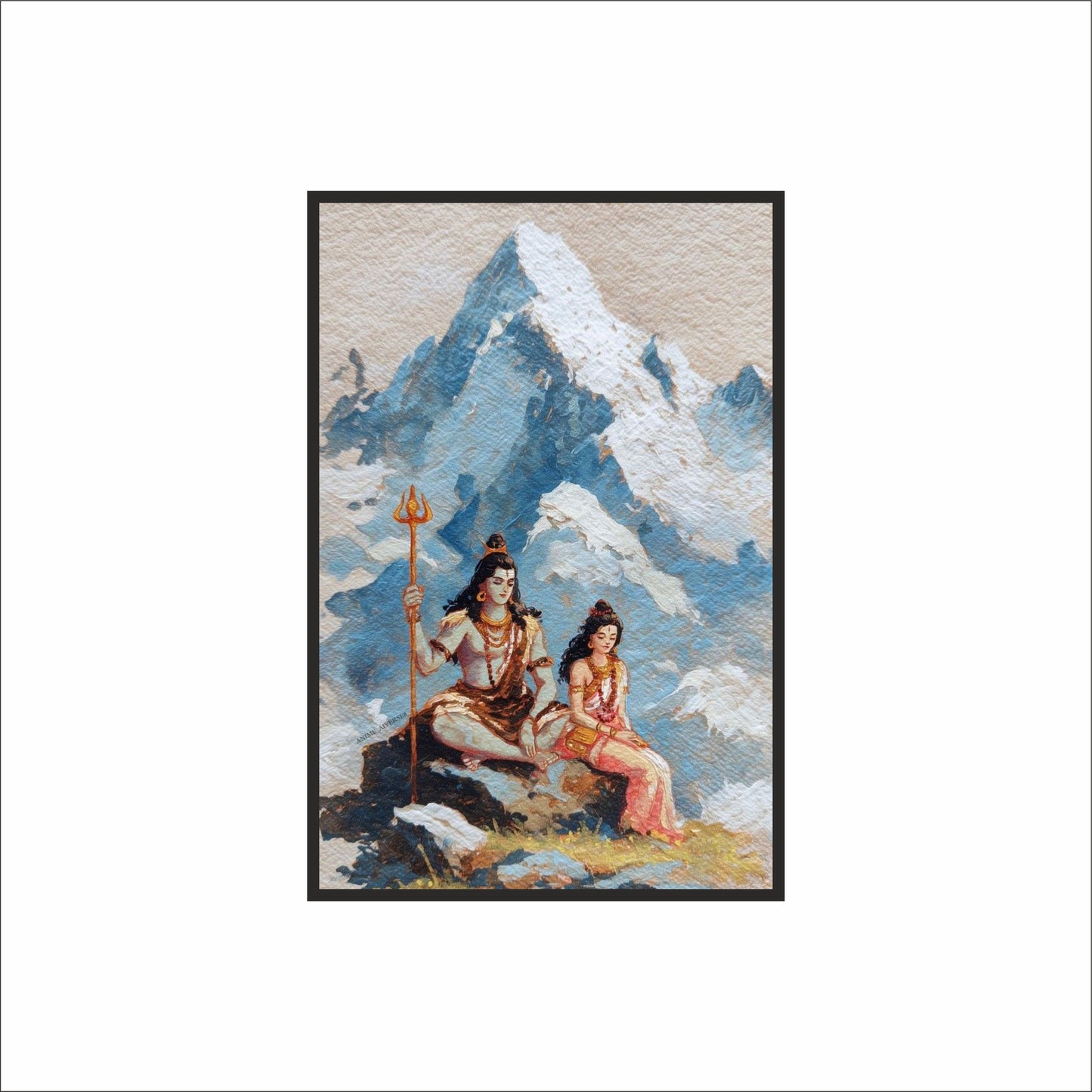 Shiv–Parvati Wall Art Photo Frame – The Eternal Union of Power & Peace