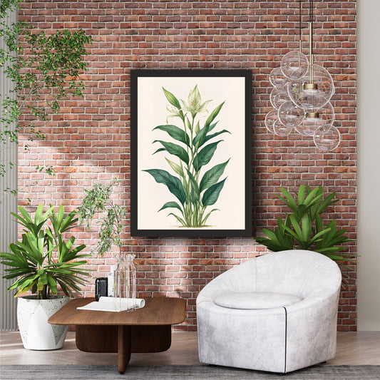 White Lily Botanical Wall Art | Minimalist Floral Botanical Artwork