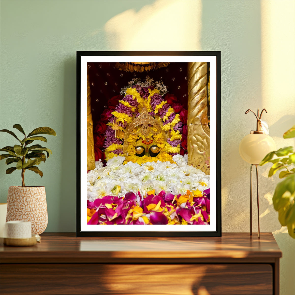 Maa Naina Devi Wall Art | Shri Naina Devi Temple Sacred Darshan | Shakti Peeth HD Print | Hindu Spiritual Framed Wall Decor