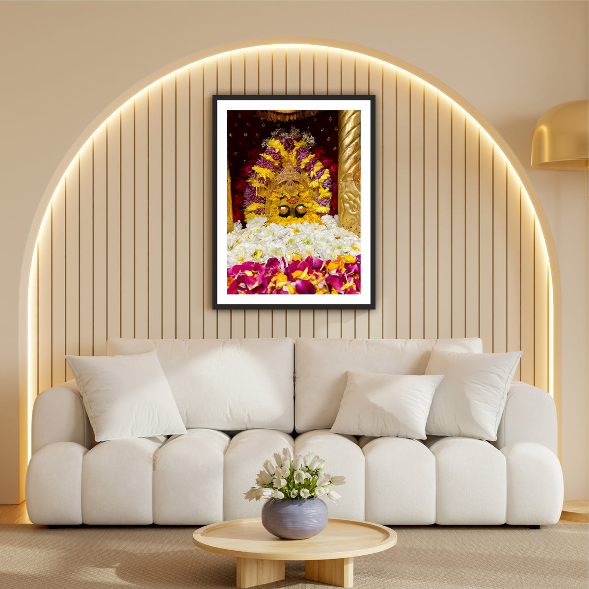 Maa Naina Devi Wall Art | Shri Naina Devi Temple Sacred Darshan | Shakti Peeth HD Print | Hindu Spiritual Framed Wall Decor