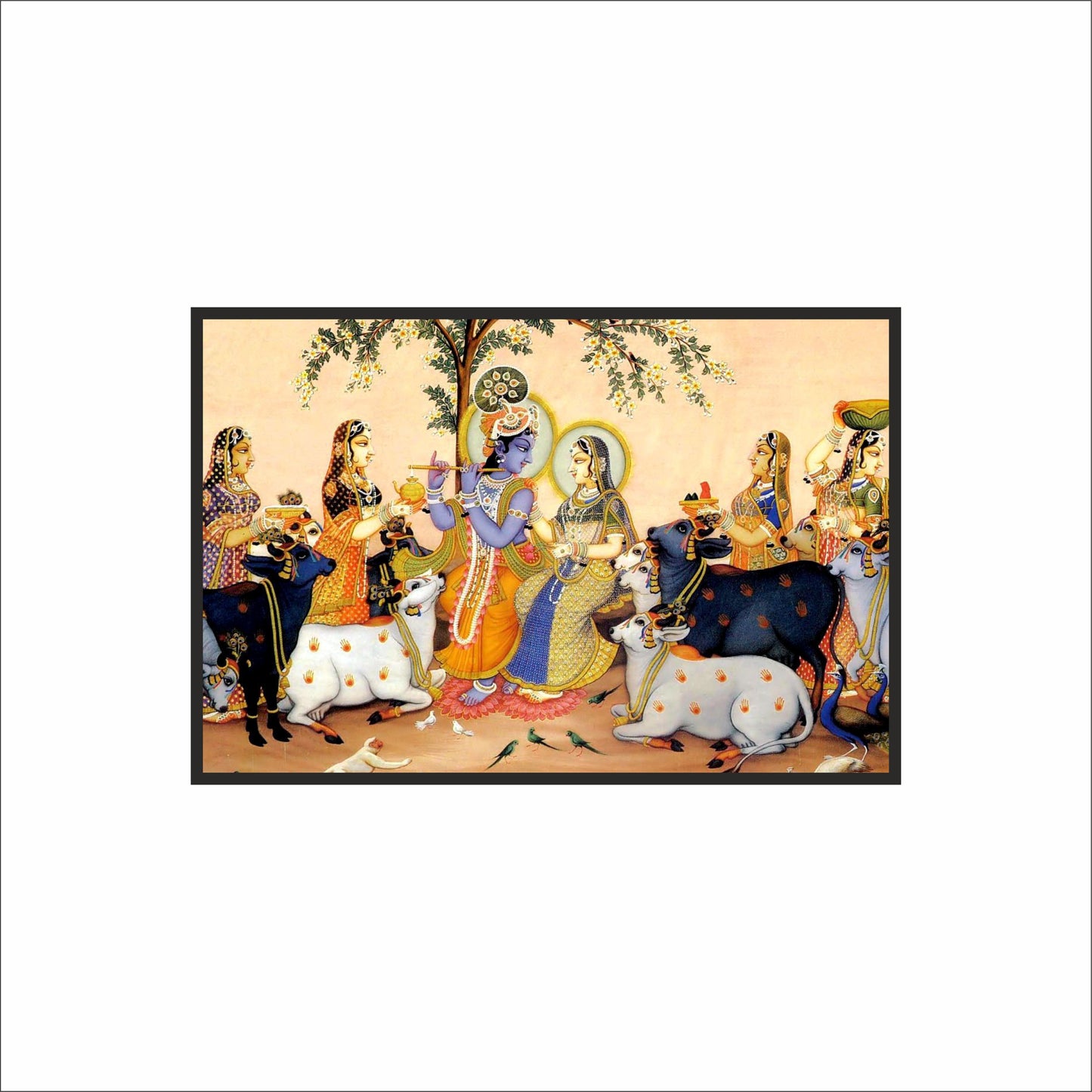 Shri Krishna Raas Leela Wall Art Photo Frame – The Divine Dance of Love & Devotion