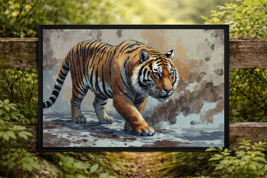 Royal Stride – Majestic Tiger Wall Art 🐅