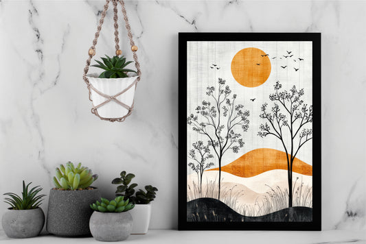 Golden Horizon – Minimal Nature Wall Art 🌅