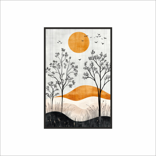 Golden Horizon – Minimal Nature Wall Art 🌅