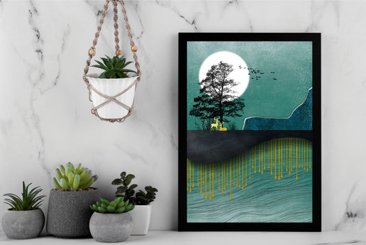 Moonlit Serenity – Modern Nature Wall Art 🌙✨
