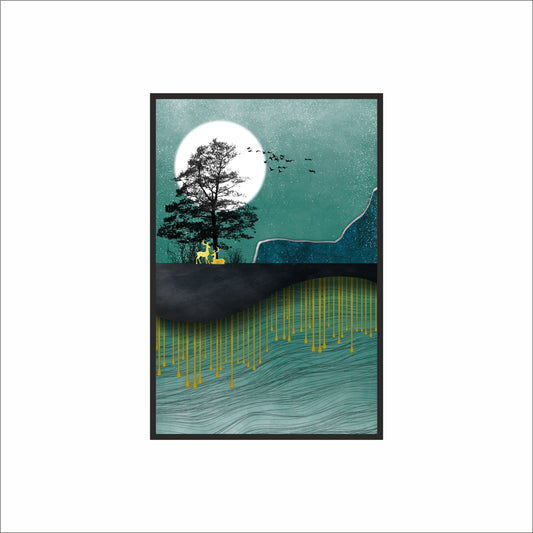 Moonlit Serenity – Modern Nature Wall Art 🌙✨