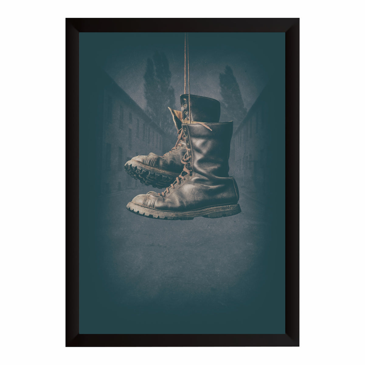 Military Boots Wall Art | Vintage Combat Boots Artwork | Rugged Army Footwear Photography | Rustic Men’s Wall Decor