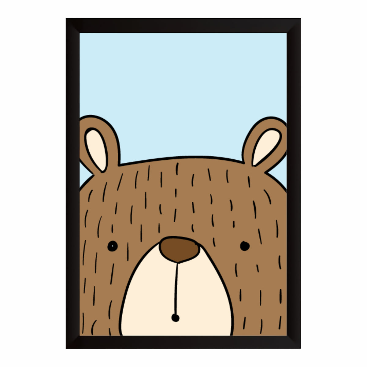 Cute Bear Wall Art | Minimalist Woodland Nursery Animal Print