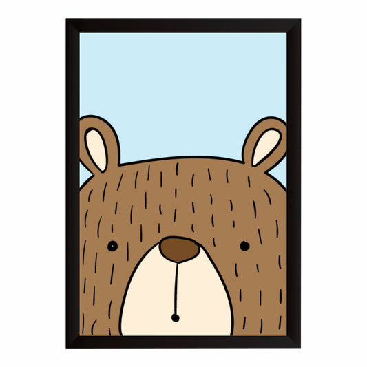 Cute Bear Wall Art | Minimalist Woodland Nursery Animal Print