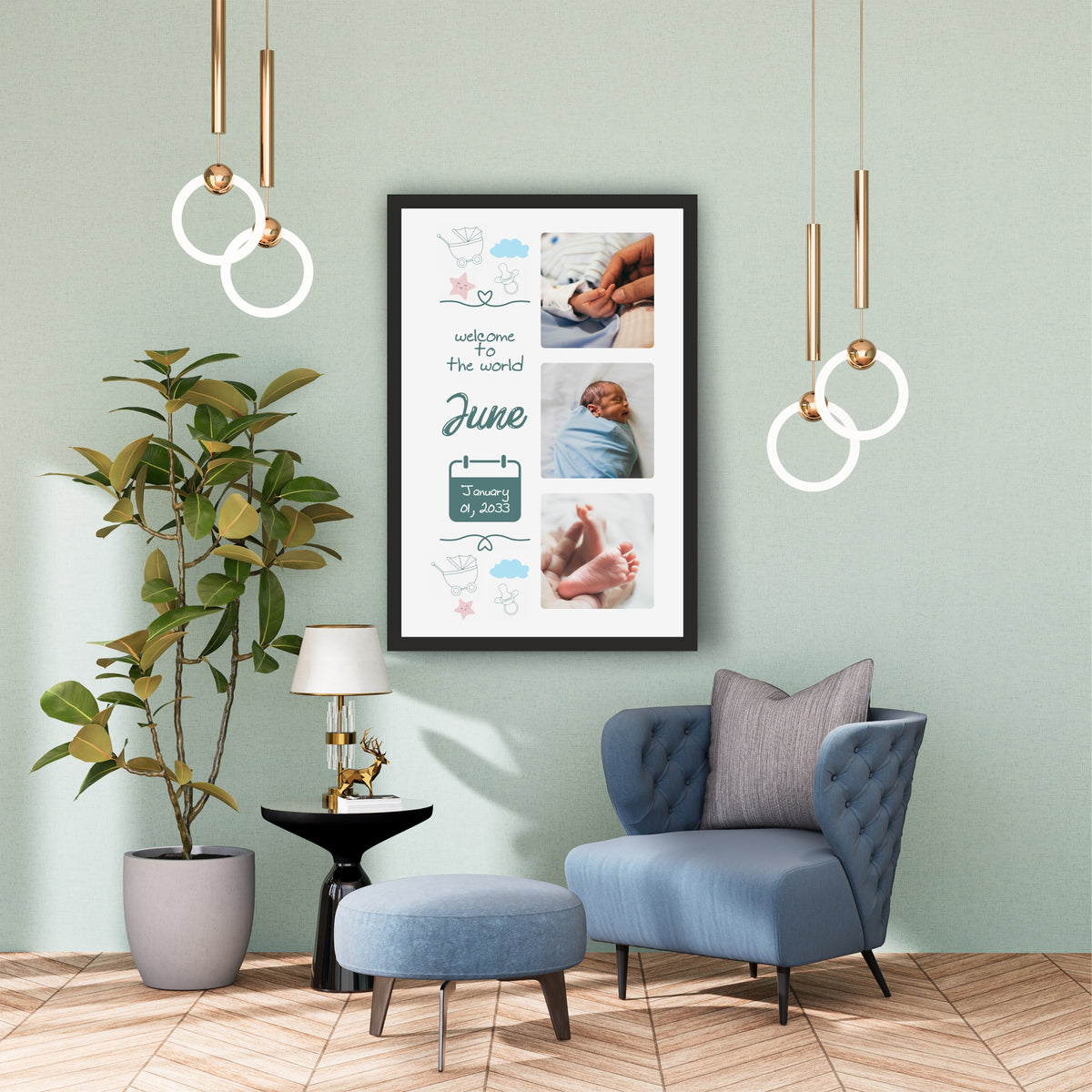 Customized Baby Birth Photo Frame