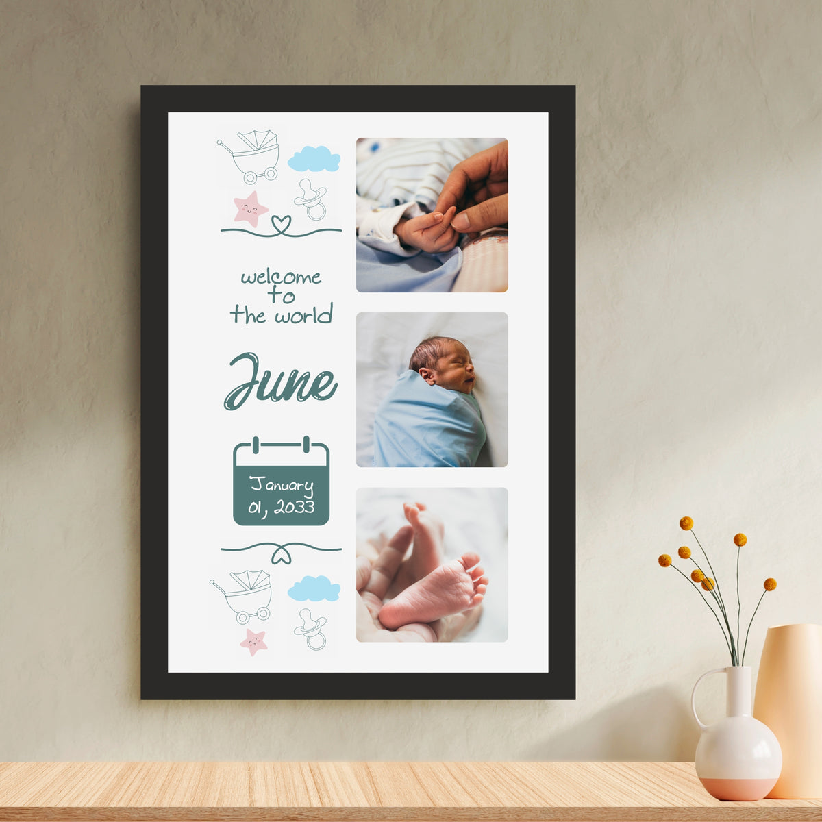 Customized Baby Birth Photo Frame
