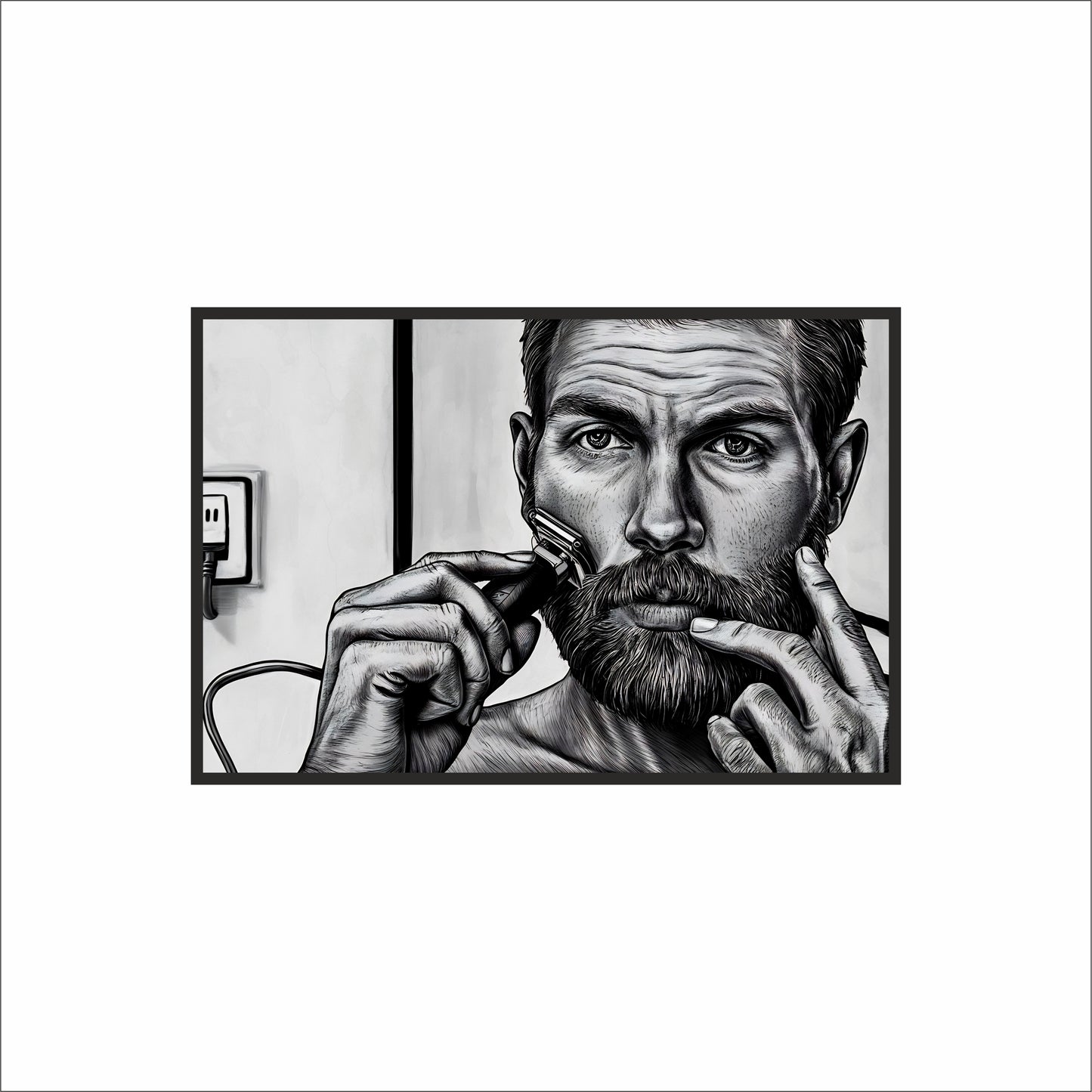 Precision Grooming – Black & White Barber Art 🪒🖤