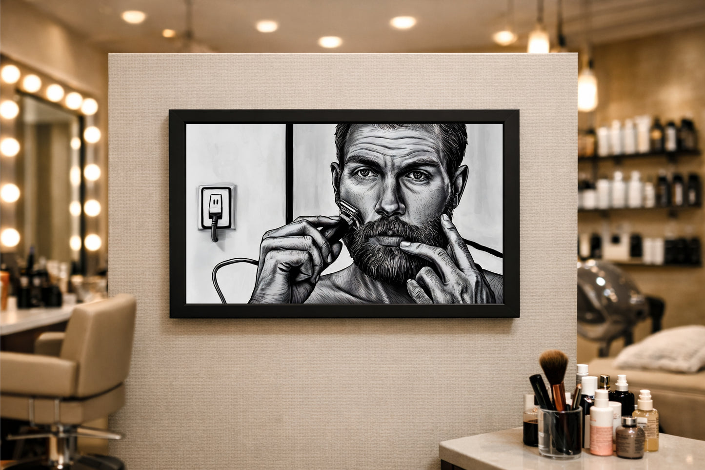 Precision Grooming – Black & White Barber Art 🪒🖤