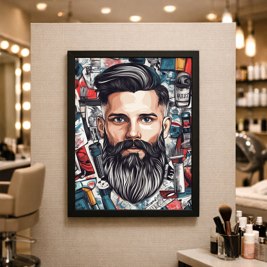 The Modern Beard Icon – Barber Art Portrait ✂️🧔