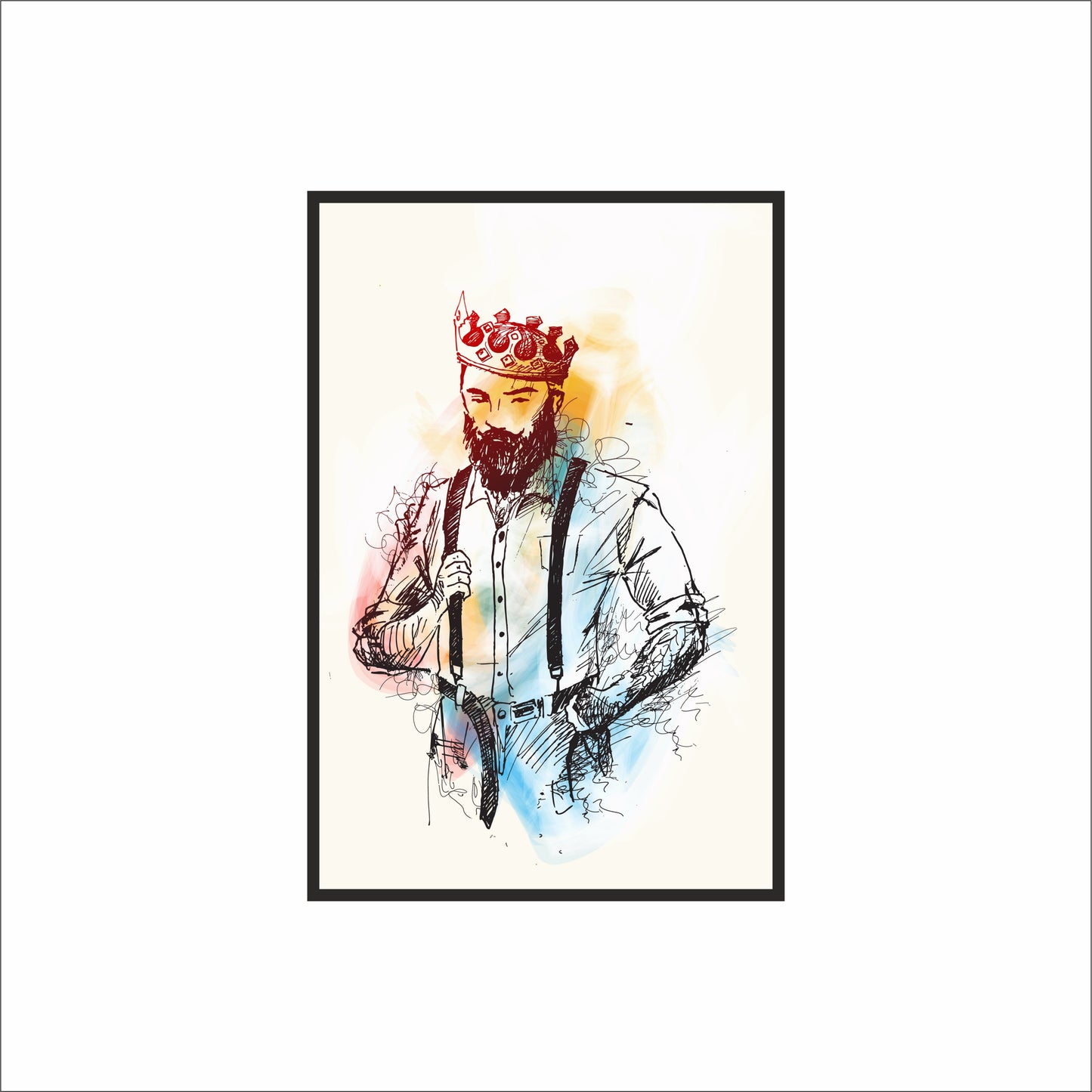 The Crowned Gentleman – Artistic Beard Portrait 👑🧔