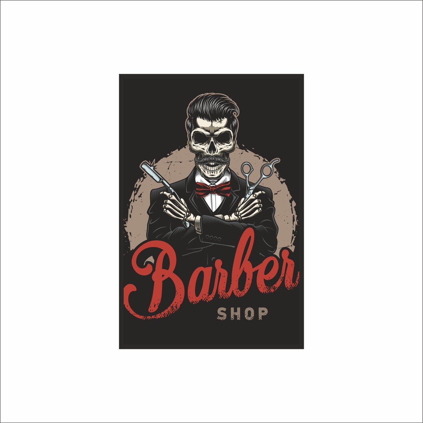 The Skull Barber King – Bold Barber Shop Art 💀✂️