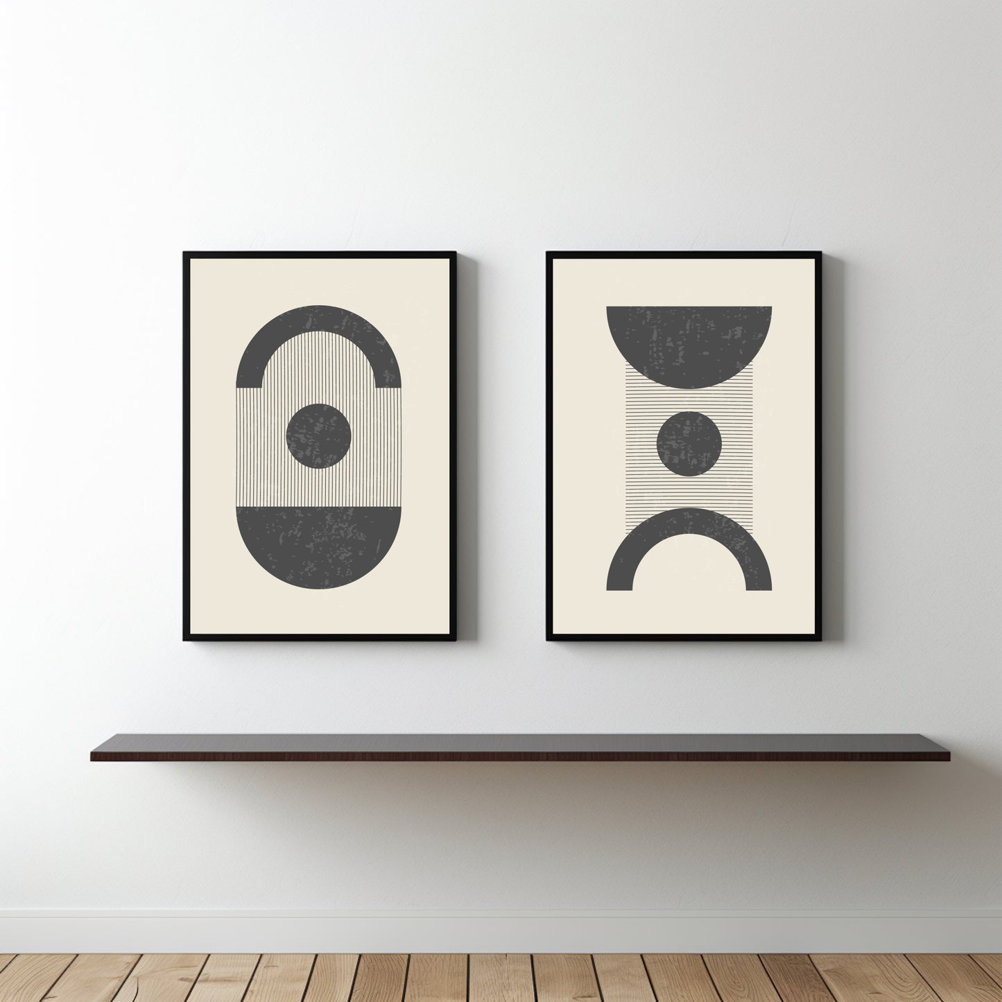 Balanced Forms – Minimal Geometric Wall Art 🖤✨