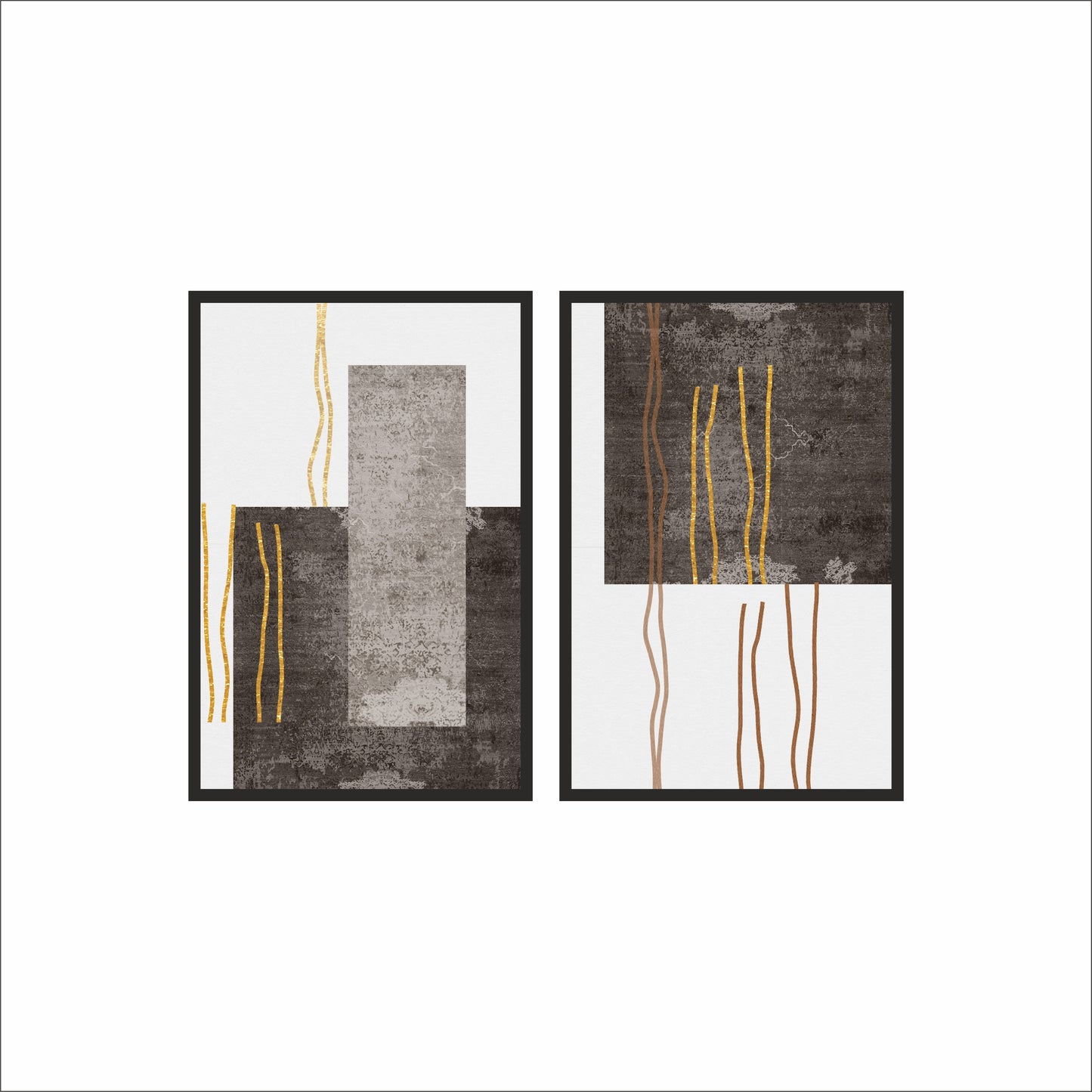 Textured Gold – Modern Abstract Wall Art ✨🖤