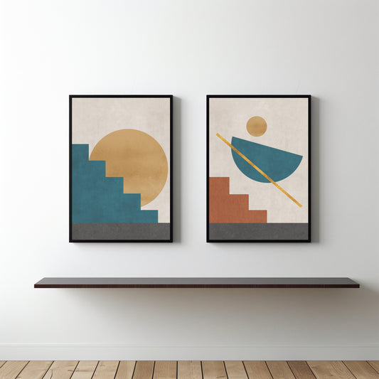 Modern Horizon – Geometric Abstract Wall Art 🌅✨