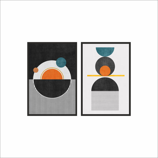 Graphic Balance – Modern Geometric Wall Art ⚫🟠✨