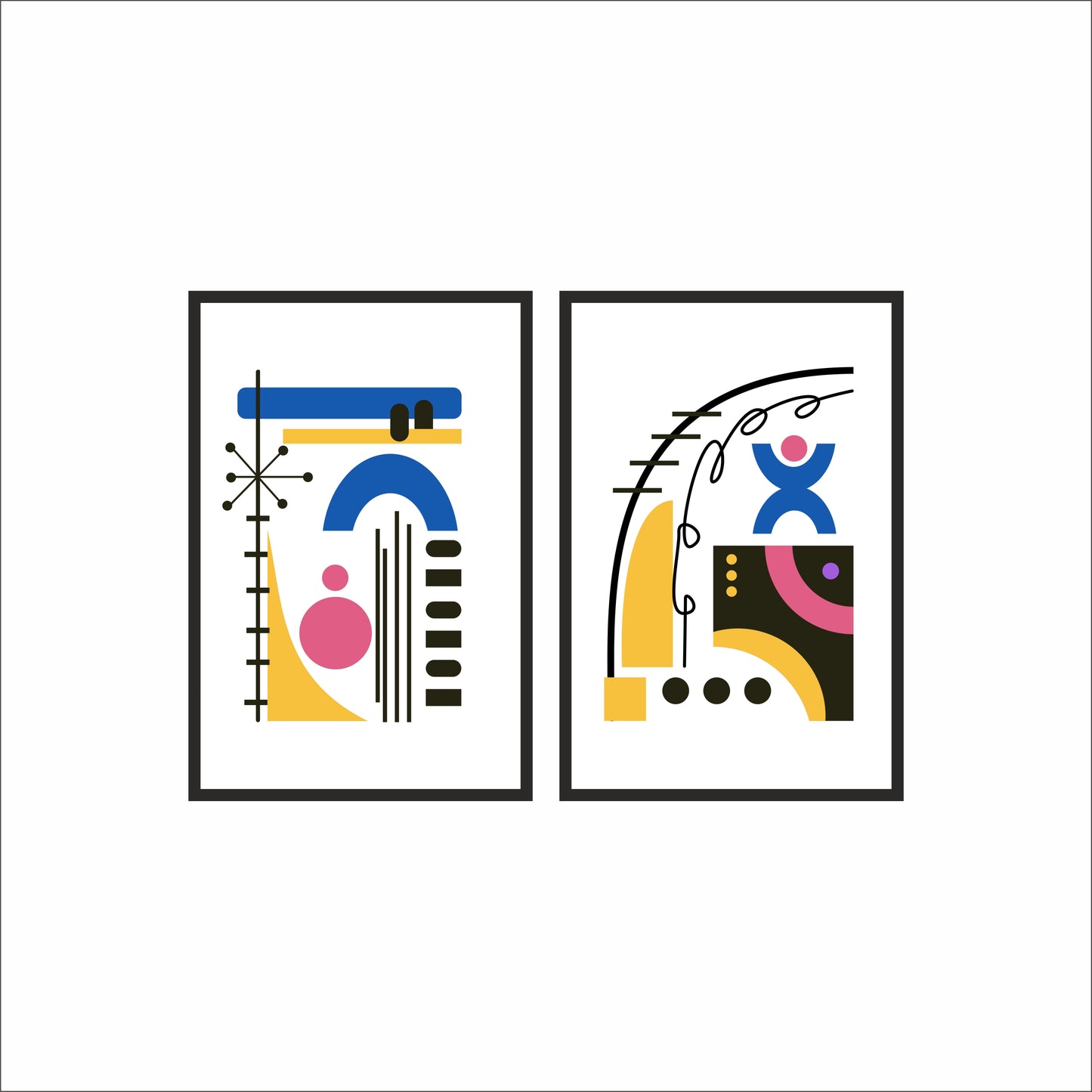 Playful Geometry – Modern Abstract Wall Art 🎨✨