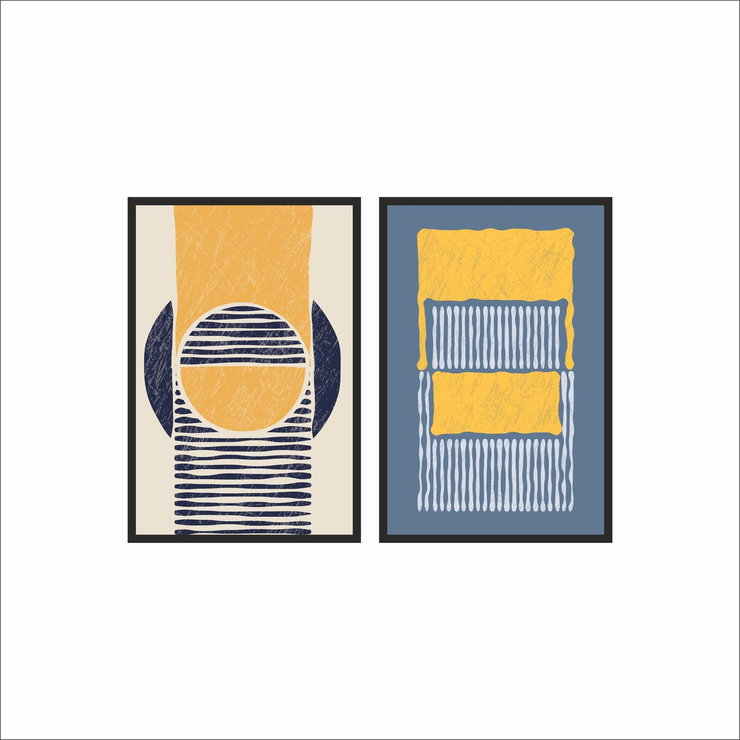 Golden Contrast – Modern Textured Abstract Wall Art Set ✨🎨