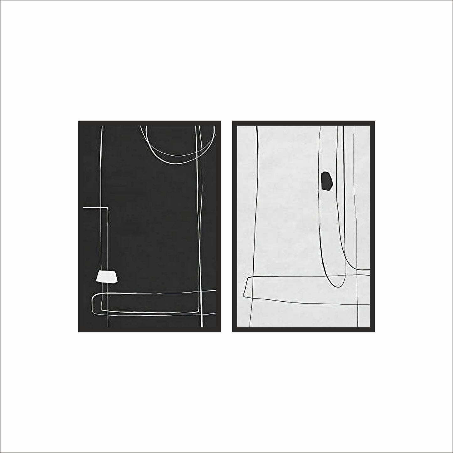 Silent Lines Wall Art Photo Frame – Minimal Black & White Abstract Wall Art