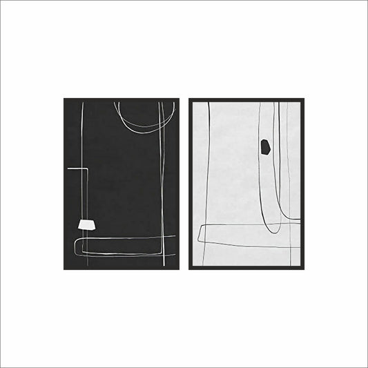 Silent Lines Wall Art Photo Frame – Minimal Black & White Abstract Wall Art