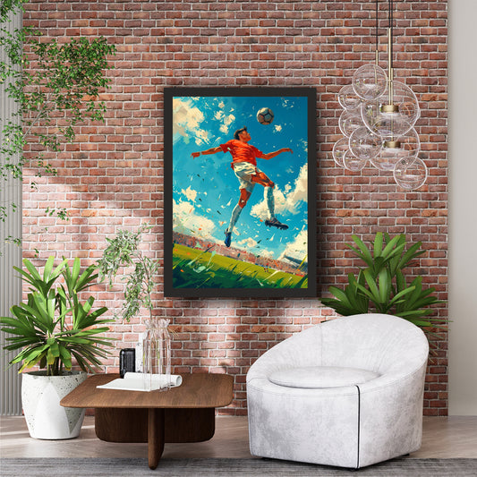 Dynamic Soccer Player Wall Art | Football Sports Action Artwork