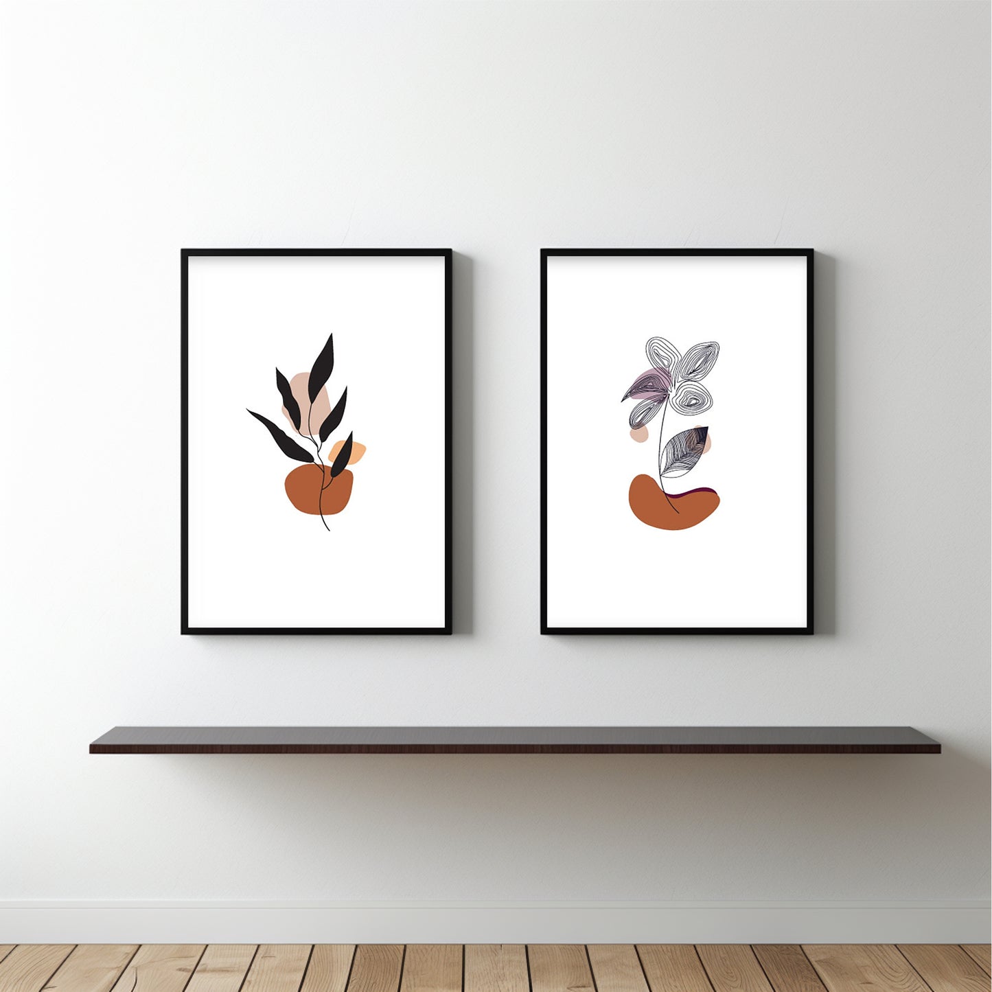Abstract Earth Wall Frame Set – Modern Art Meets Natural Warmth 🪴