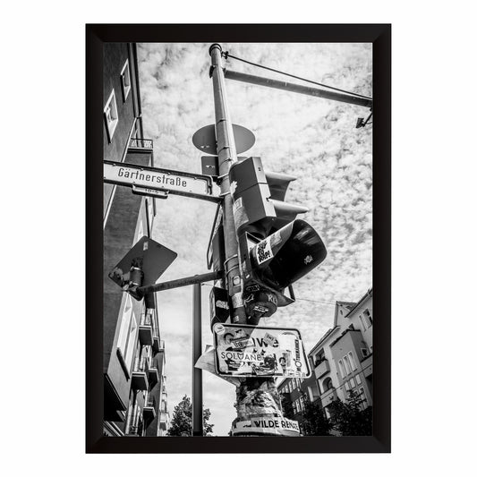 Urban Street Signs Black & White Wall Art | Vintage City Photography Print