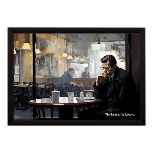 Thinking Wall Art | Coffee Café Canvas Print | Modern Inspirational Office Decor