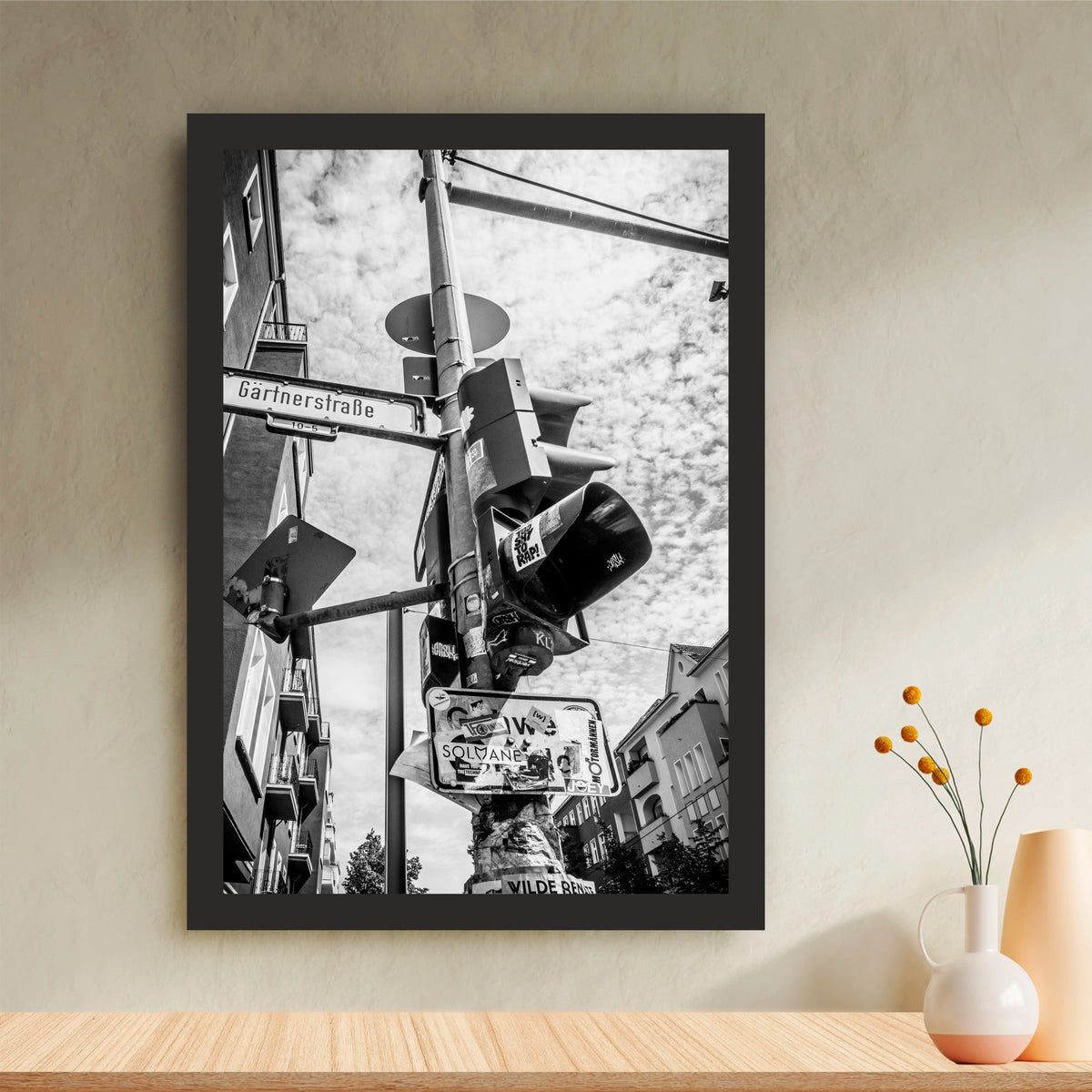 Urban Street Signs Black & White Wall Art | Vintage City Photography Print