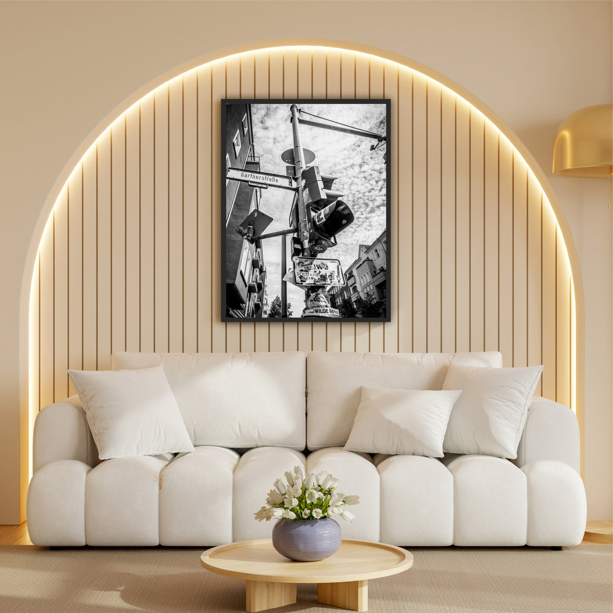 Urban Street Signs Black & White Wall Art | Vintage City Photography Print