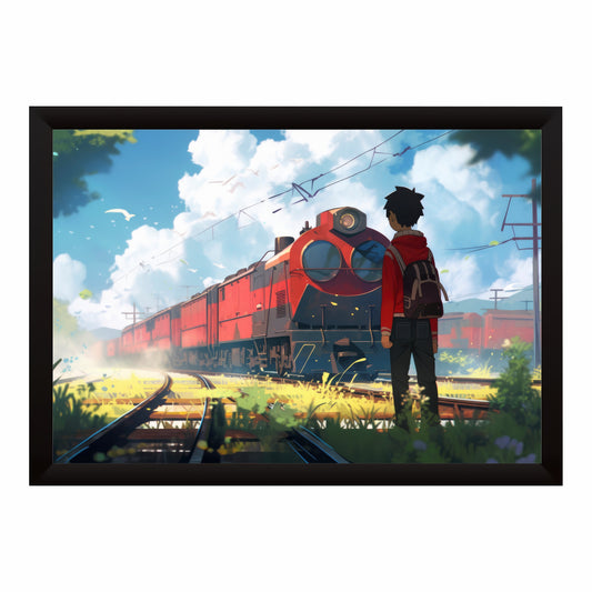 Anime Train Journey Wall Art | Scenic Railway Adventure Poster