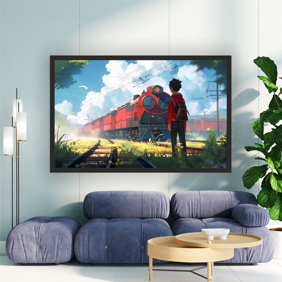 Anime Train Journey Wall Art | Scenic Railway Adventure Poster
