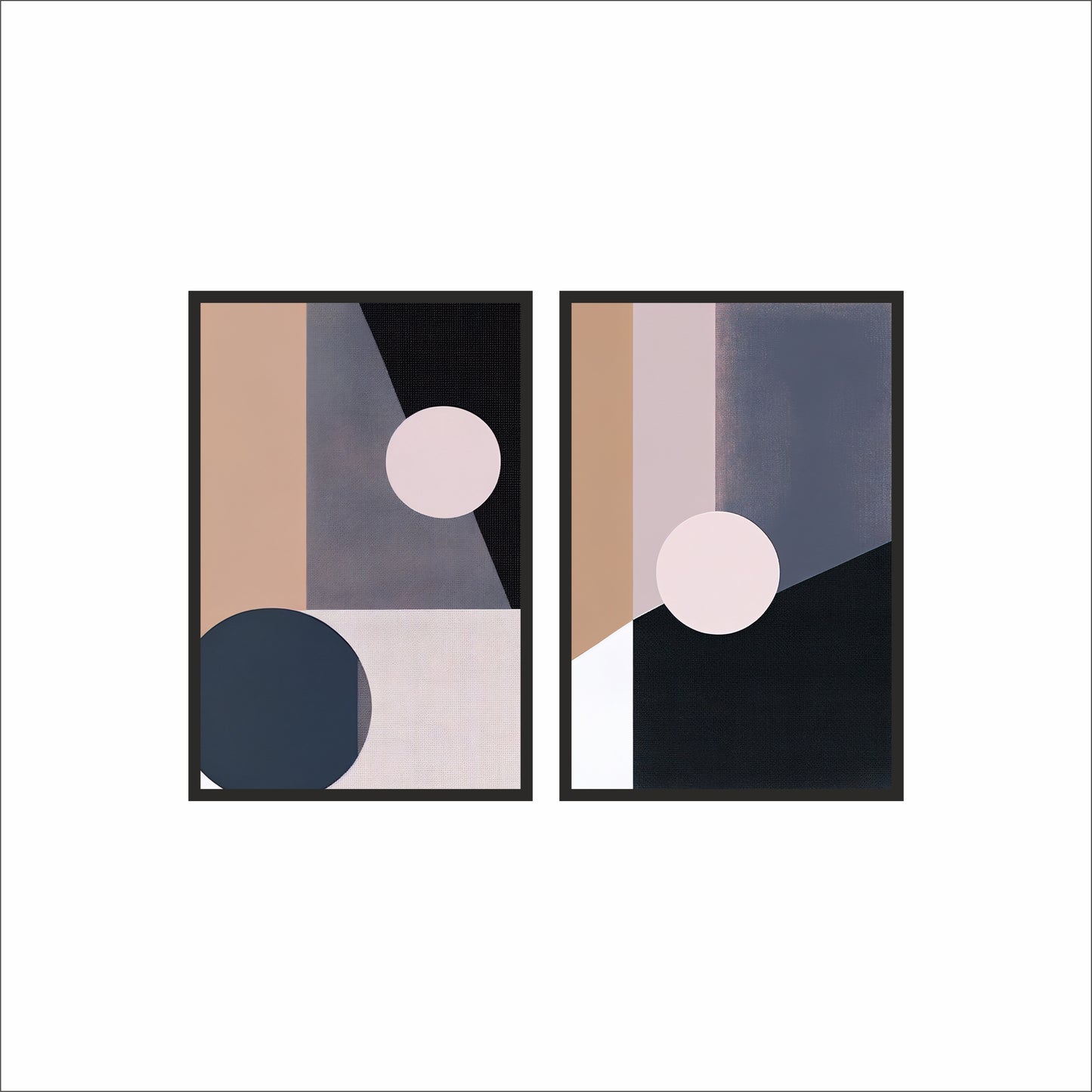 Quiet Geometry – Modern Abstract Contrast Wall Art 🖤⚪