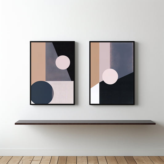 Quiet Geometry – Modern Abstract Contrast Wall Art 🖤⚪