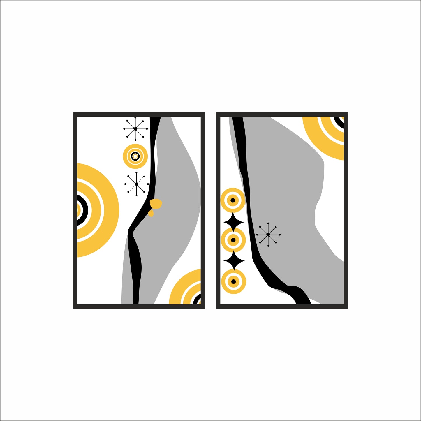Golden Rhythm – Modern Geometric Abstract Wall Art 🟡✨