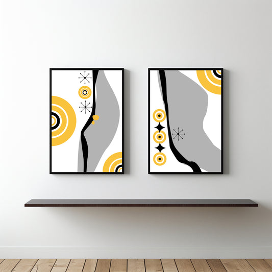 Golden Rhythm – Modern Geometric Abstract Wall Art 🟡✨