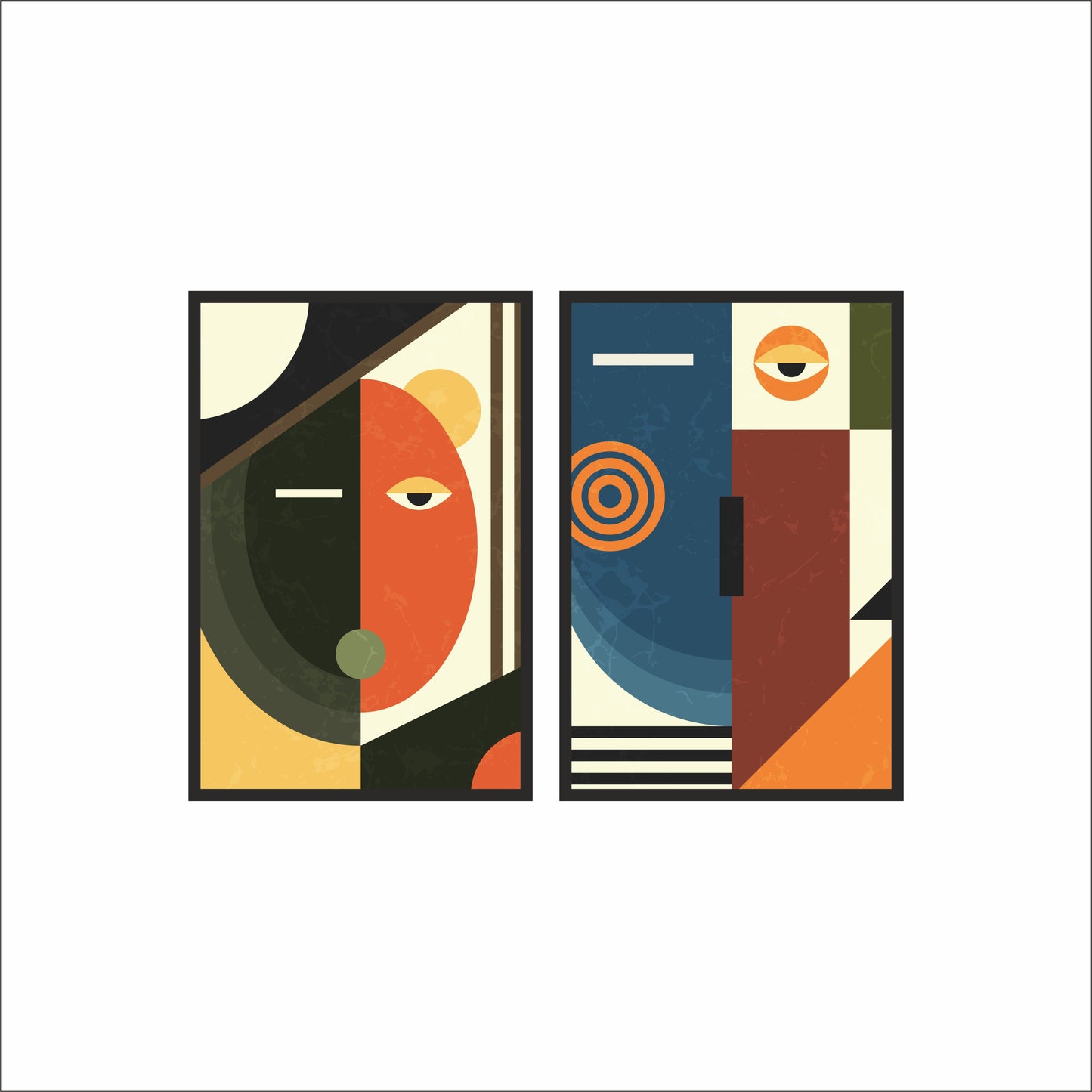 Silent Gaze – Abstract Face Geometry Wall Art 👁️🎨