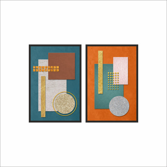Gilded Balance – Modern Luxe Abstract Wall Art ✨🟢🟧